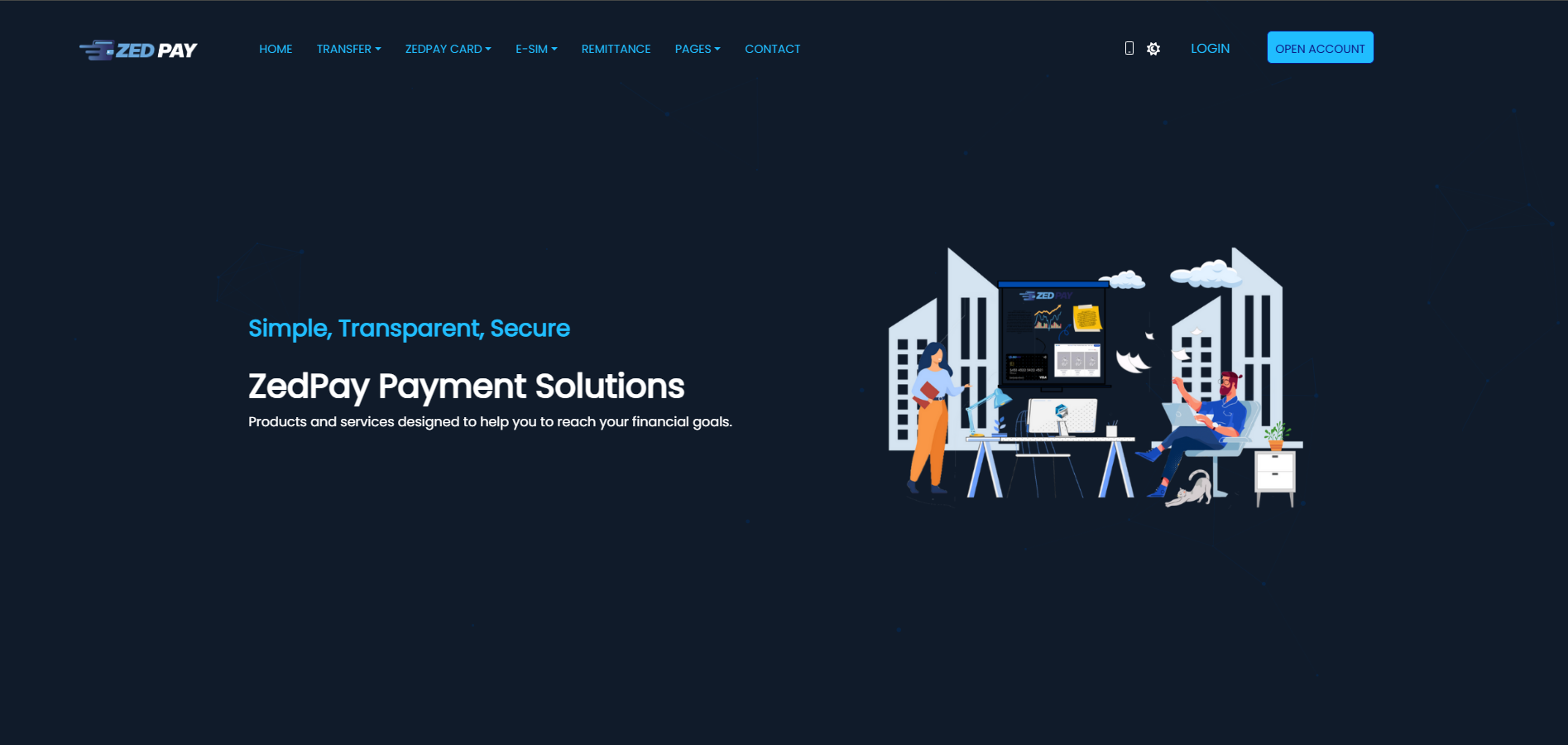 طراحی وبسایت ZEDPAY darkmod